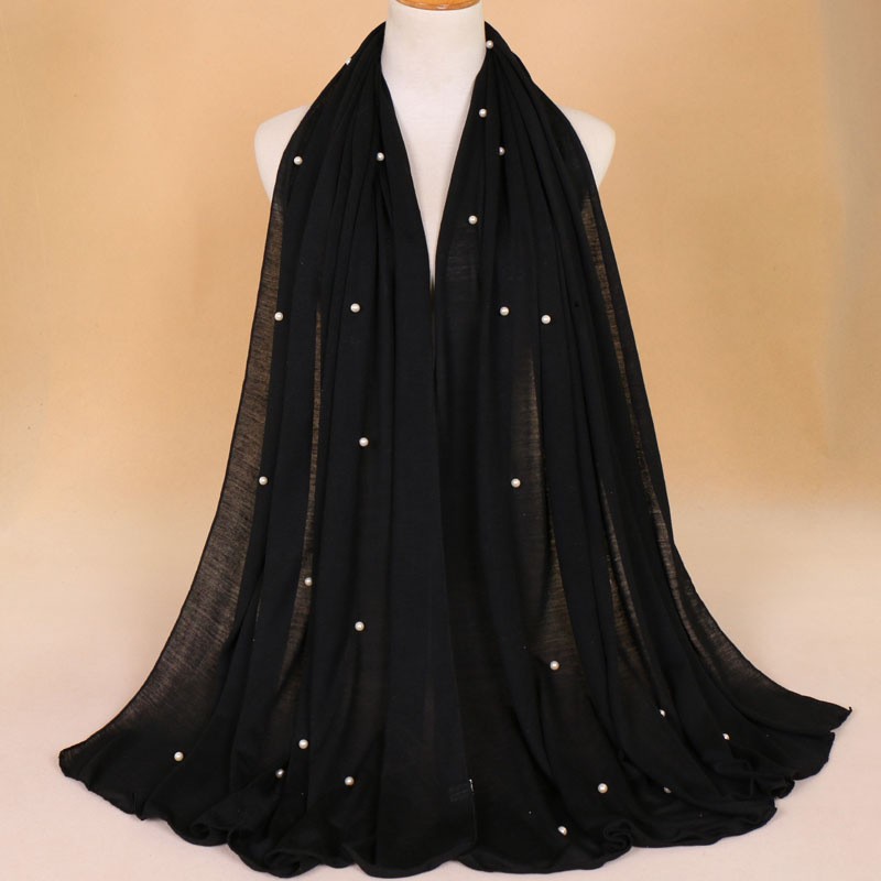 black Jersey Pearl Hijab