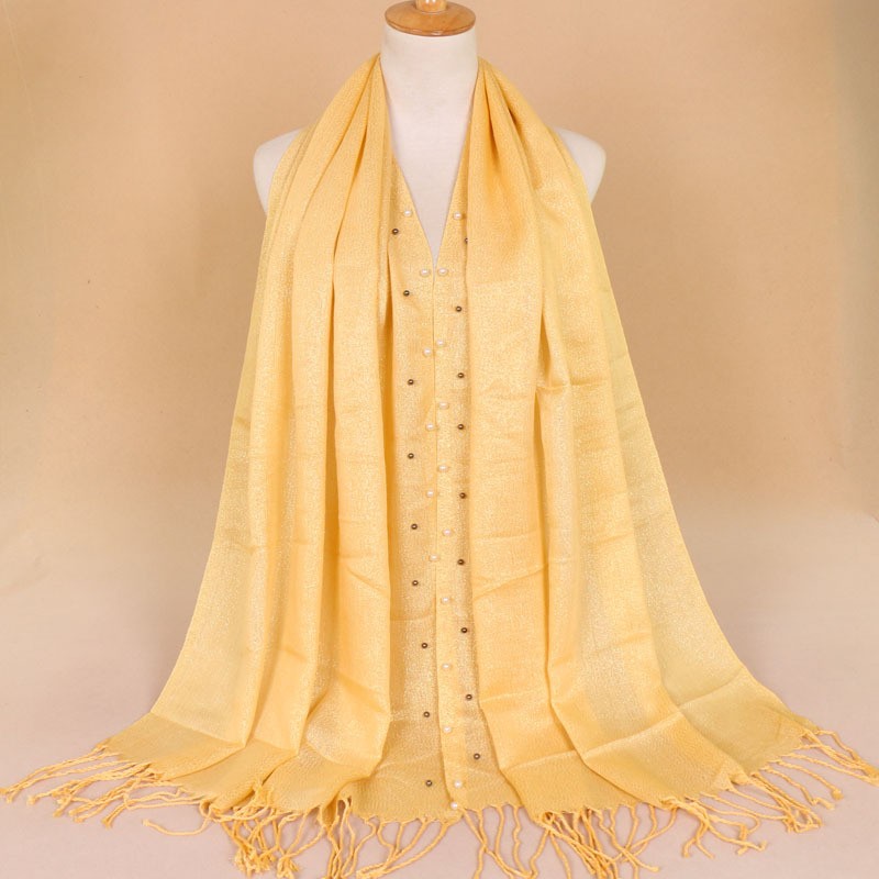 yellow Shimmer Pearl Hijab