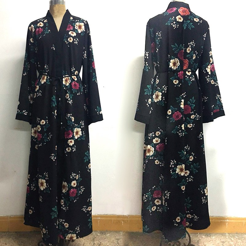Black Floral Kimono Cardigan XL (58) 