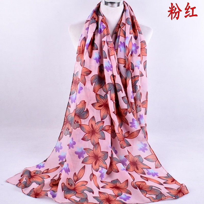 Cream Lilly Floral Print Hijab