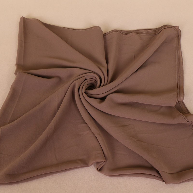 deep khaki Pearl Chiffon Square Hijab
