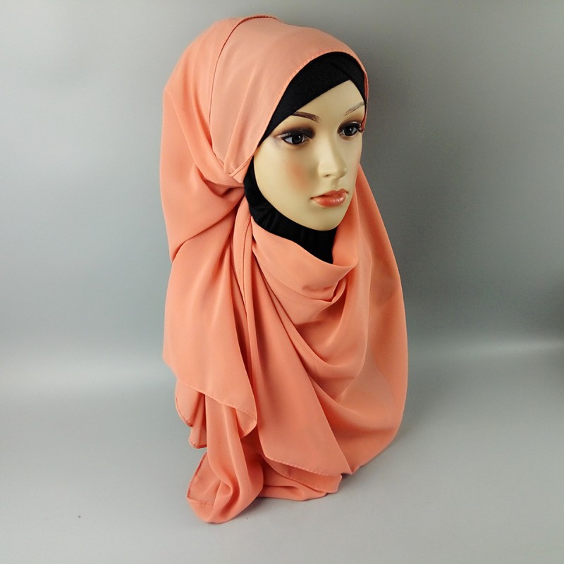 Peach Soft Chiffon Crepe Hijab 