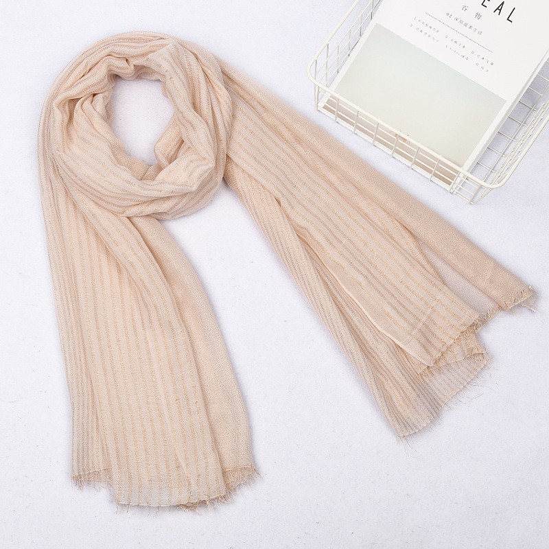 Beige Humbug Striped Hijab