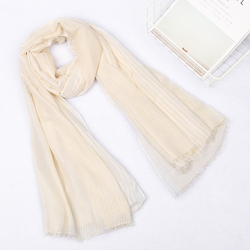 Light Cream Humbug Striped Hijab