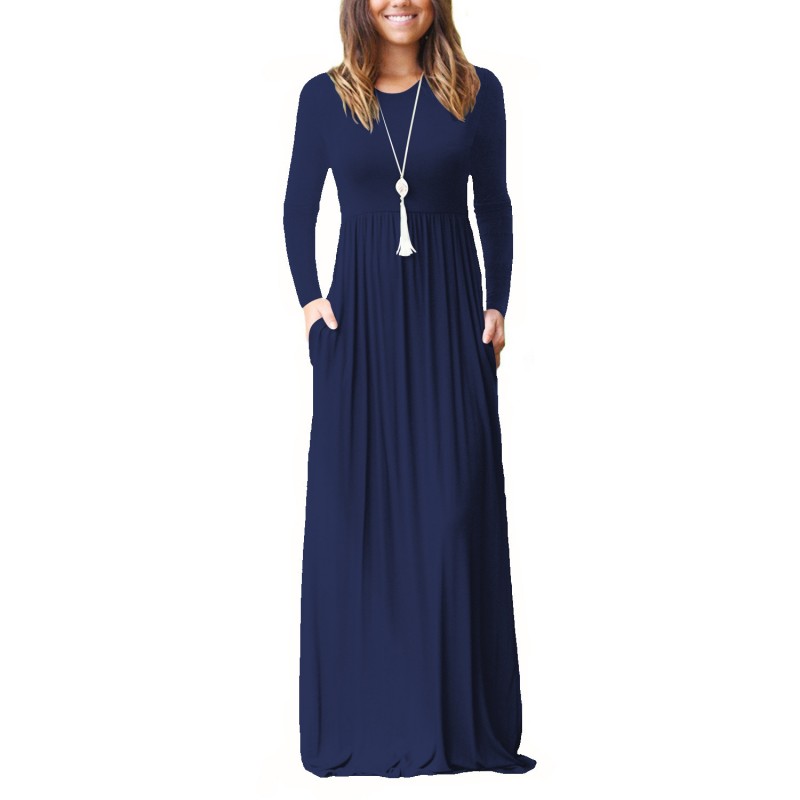 New Royal Blue Pleated Dress Abaya M