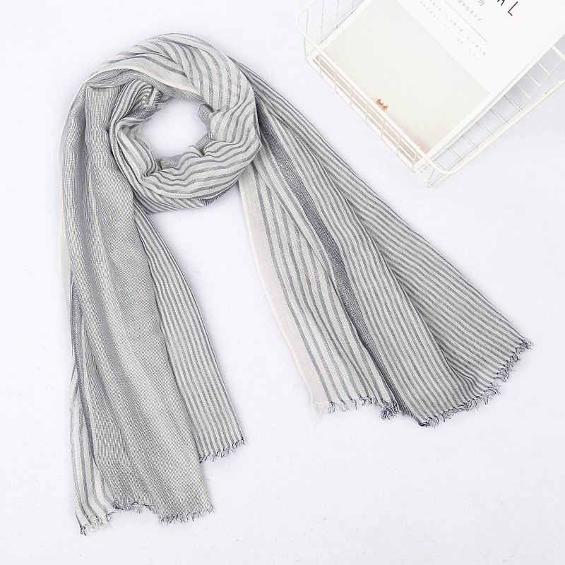 Grey Humbug Striped Hijab