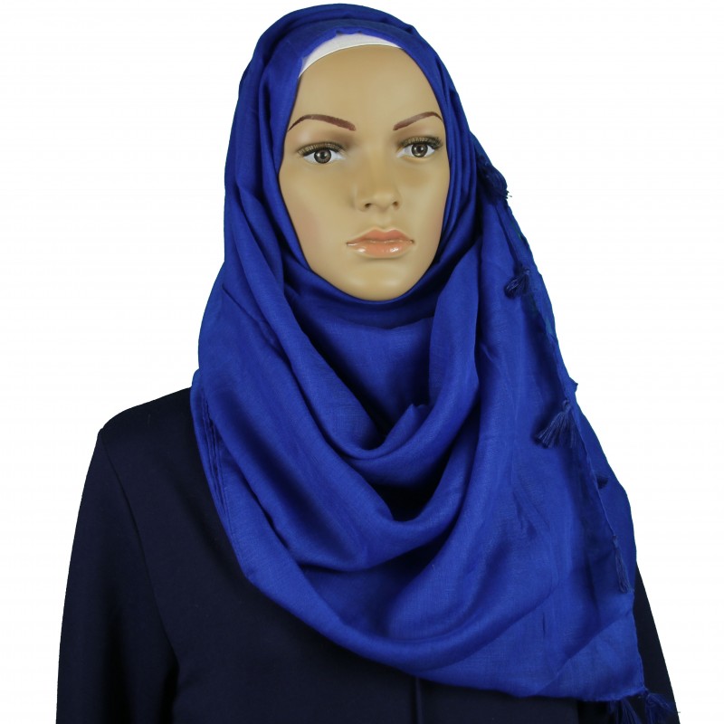 Royal Blue Tassel Hijab