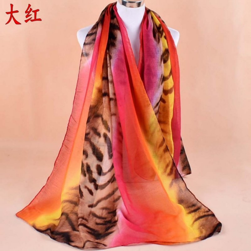 Pink Yellow Tiger Ombre Print Hijab