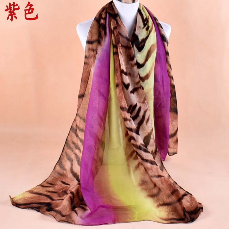 Purple Yellow Tiger Ombre Print Hijab