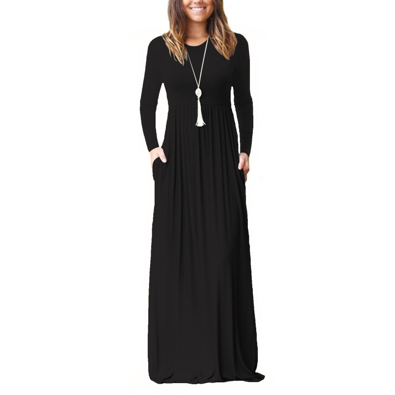Black Pleated Dress Abaya M