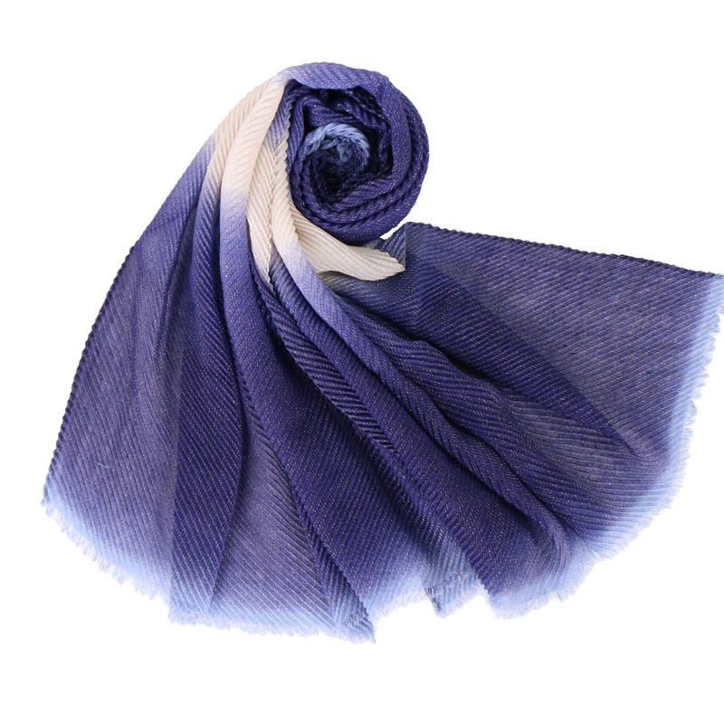 Navy + White Crinkle Ombre Hijab Clearance