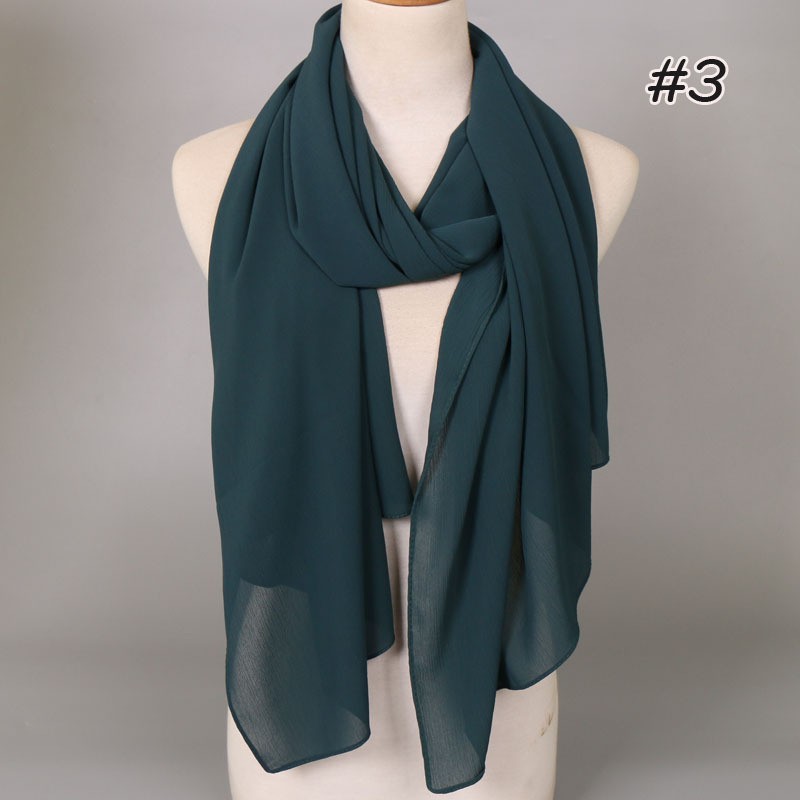 dark green Crinkle Textured Chiffon Hijab