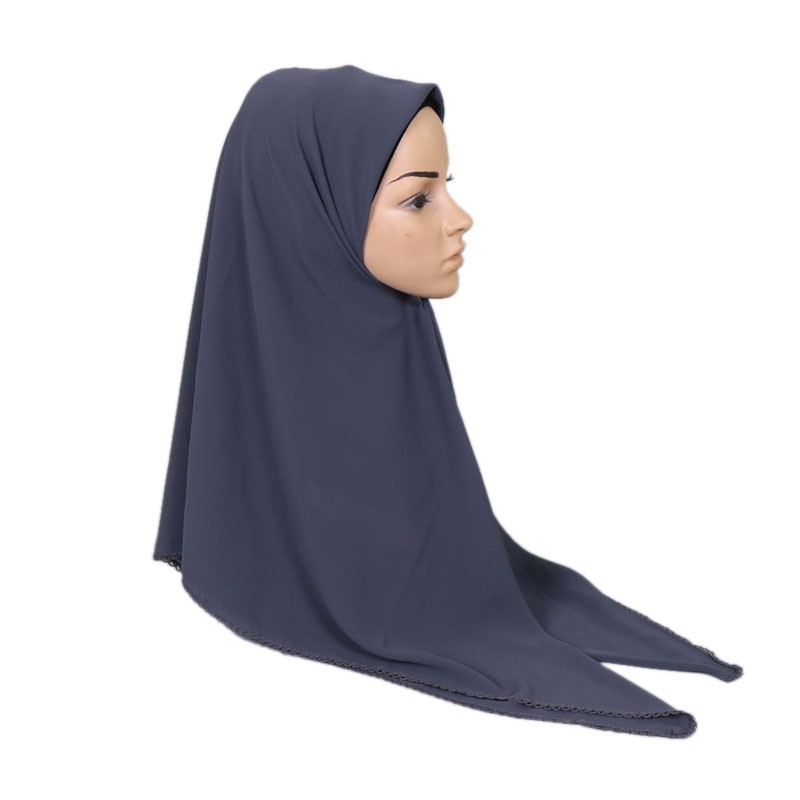 black ash Crumpled Chiffon Square Hijab