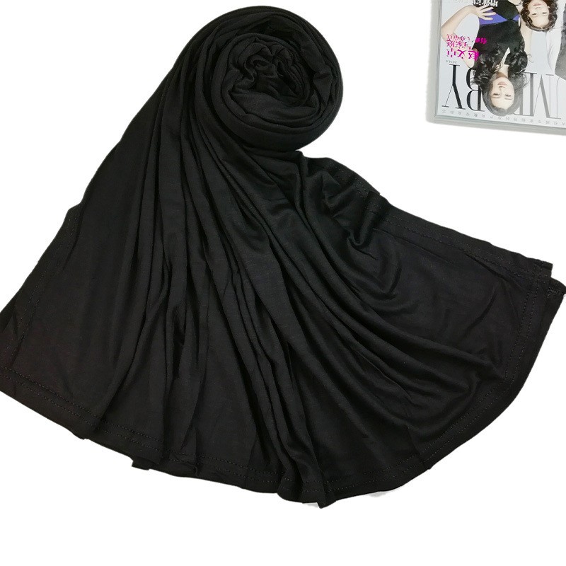black Quality Cotton Jersey Hijab