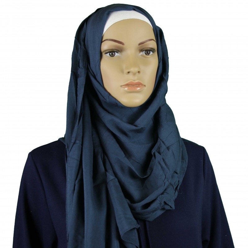 Navy Pure Cotton Regular Hijab