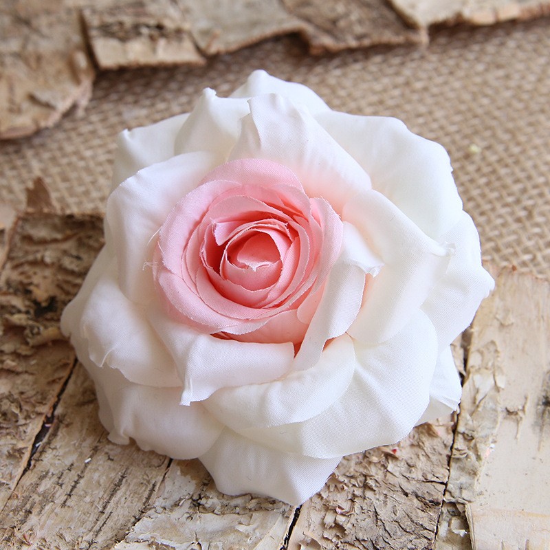 Dark Pink Heart Artificial Rose Head Clearance