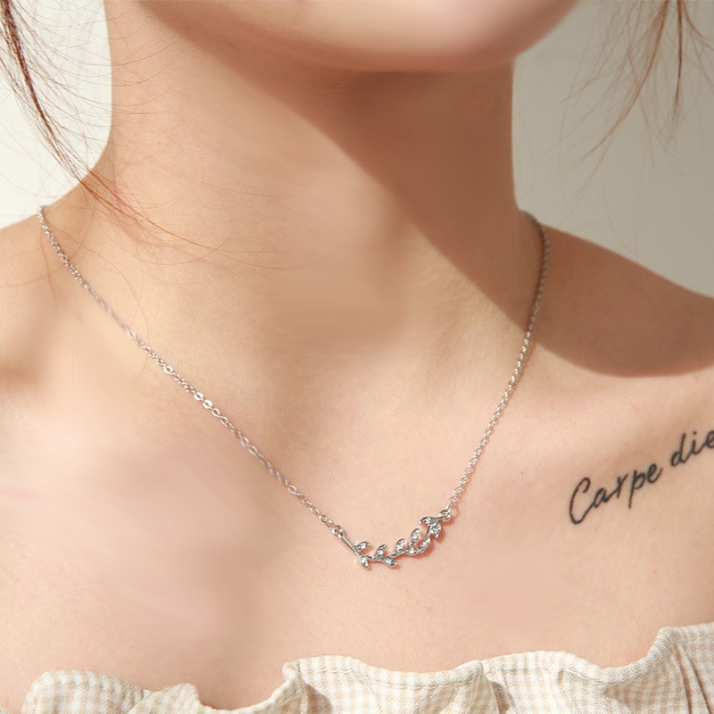 0024# Olive Branch Kstyle Necklace