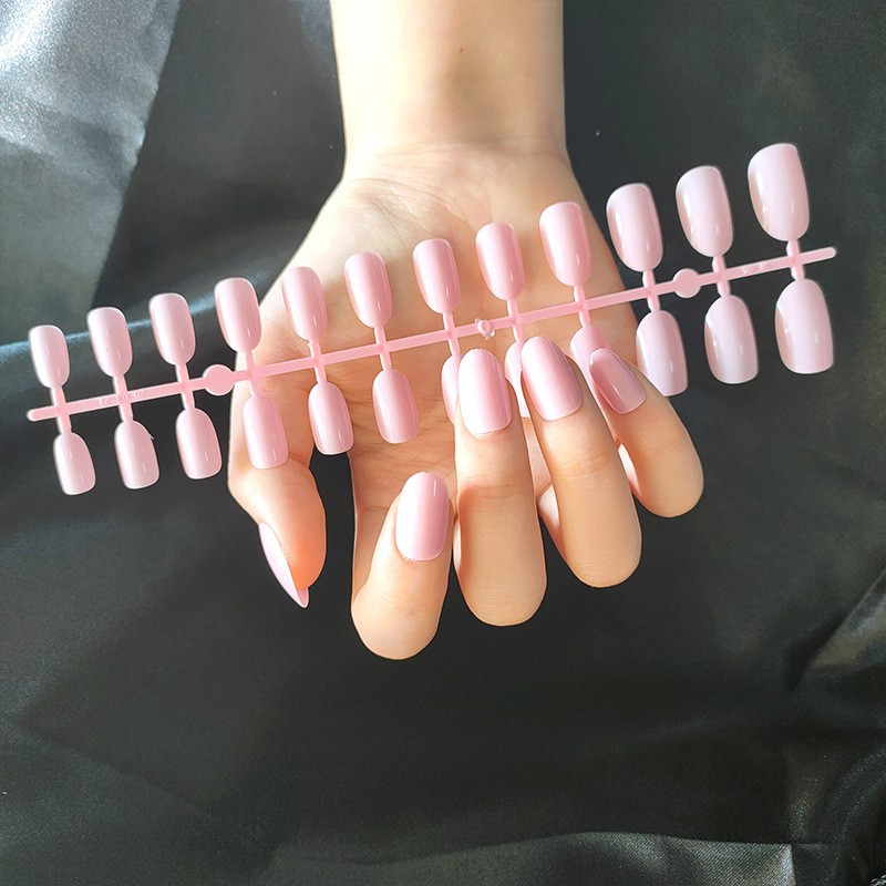 Tjp1077-Y2-B3 Pink Strip Pack Fake Nails