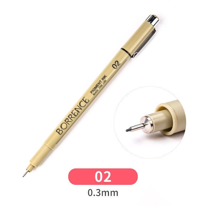 02 03Mm Brush Black Fine Tip Pen