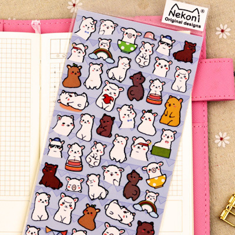 F 853 43 Baby Alpaca Sticker Sheet