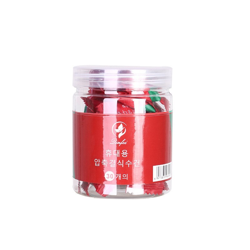 30 Red Cans Disposable Coompressed Towels