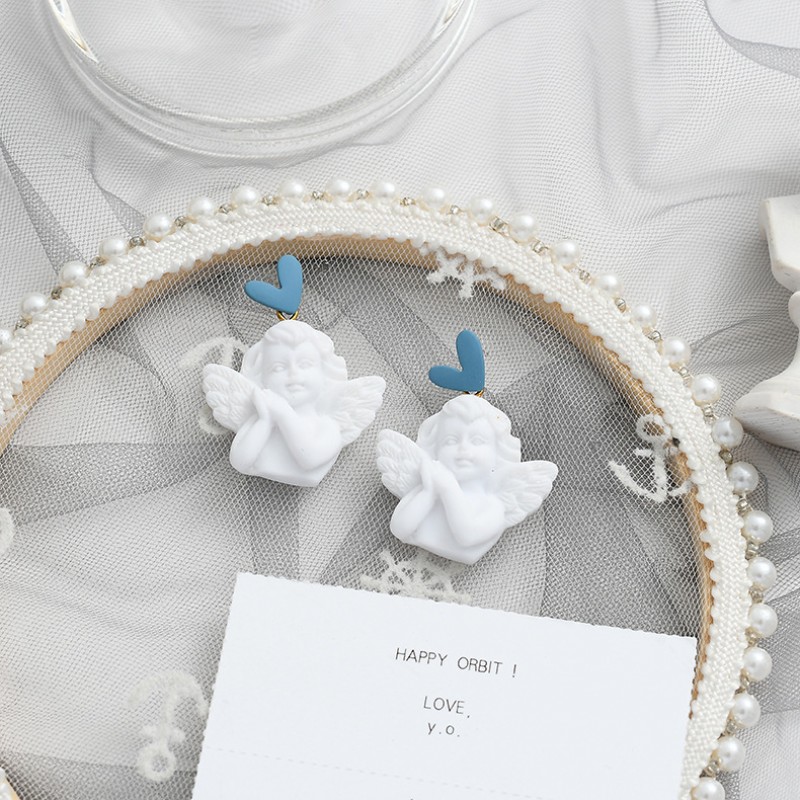 1 Acrylic Little Angel KStyle Earring Studs