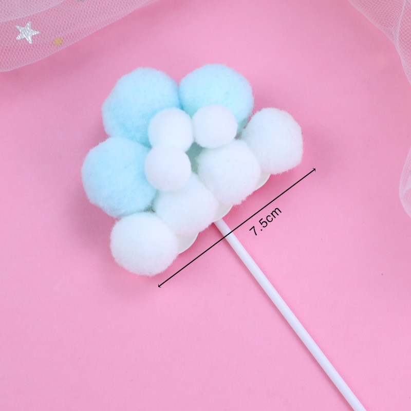 Blue Hair Ball - Without Crown - 1 Pack Cake Topper Clearance