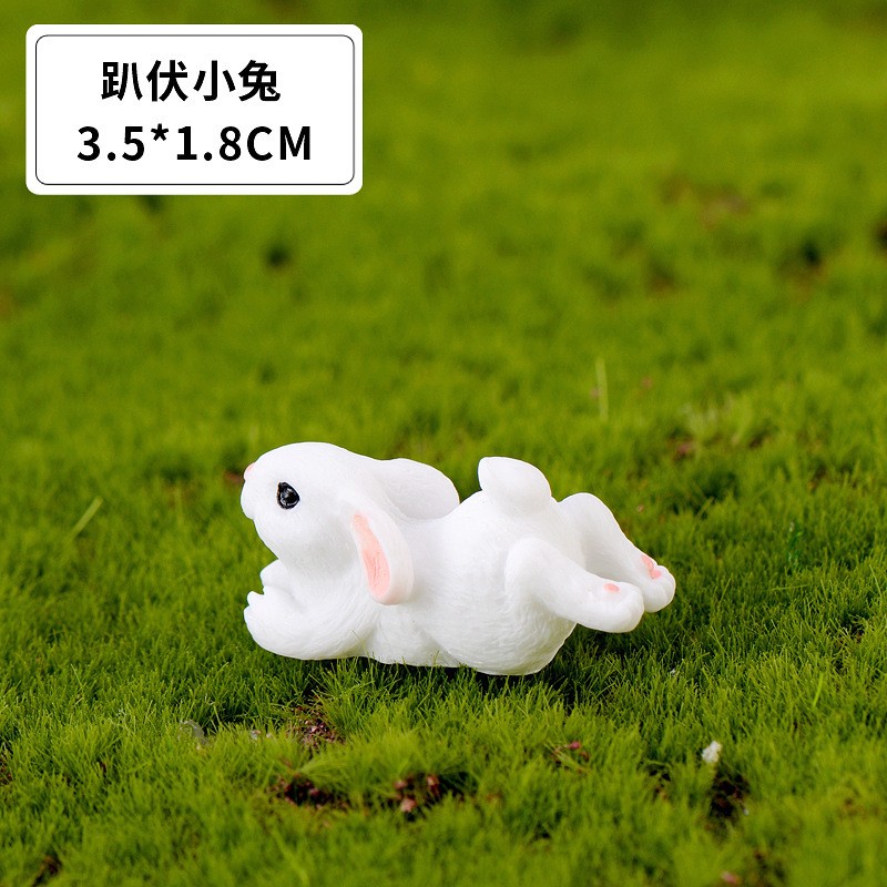 Lying Down Bunny Micro Landscape Miniature Craft Supplies