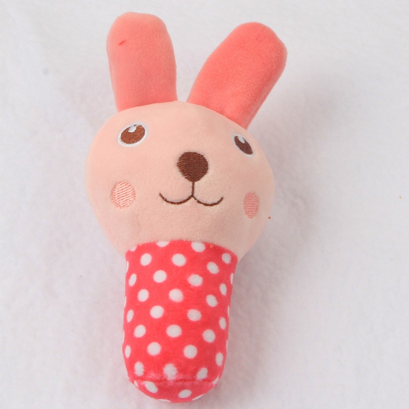 Rose Red Stick Bunny Plush Bite Resistant Pet Toy