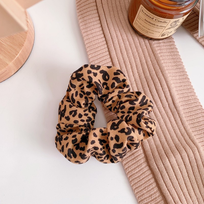 5# Khaki Leopard Hair Ring Hair Accessories