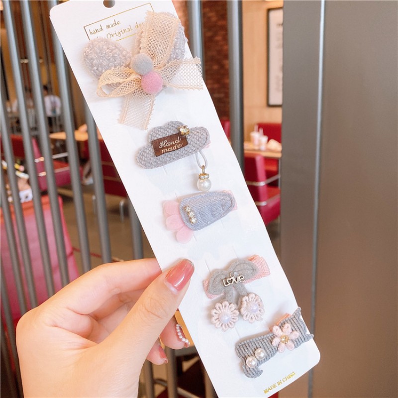 02# Peach Heart Cloud Suit Hair Accessories Kids Set Clearance