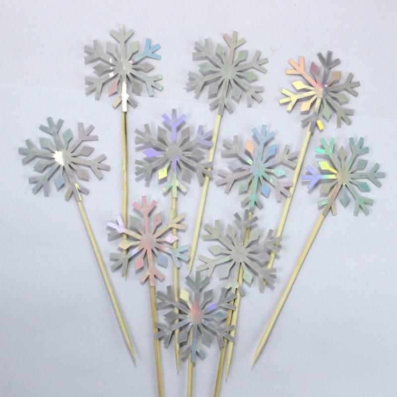 Laser Silver 10 Pieces Cake Topper