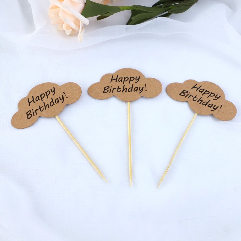 Cloud Happy - 3 Pieces Cake Topper Decoration