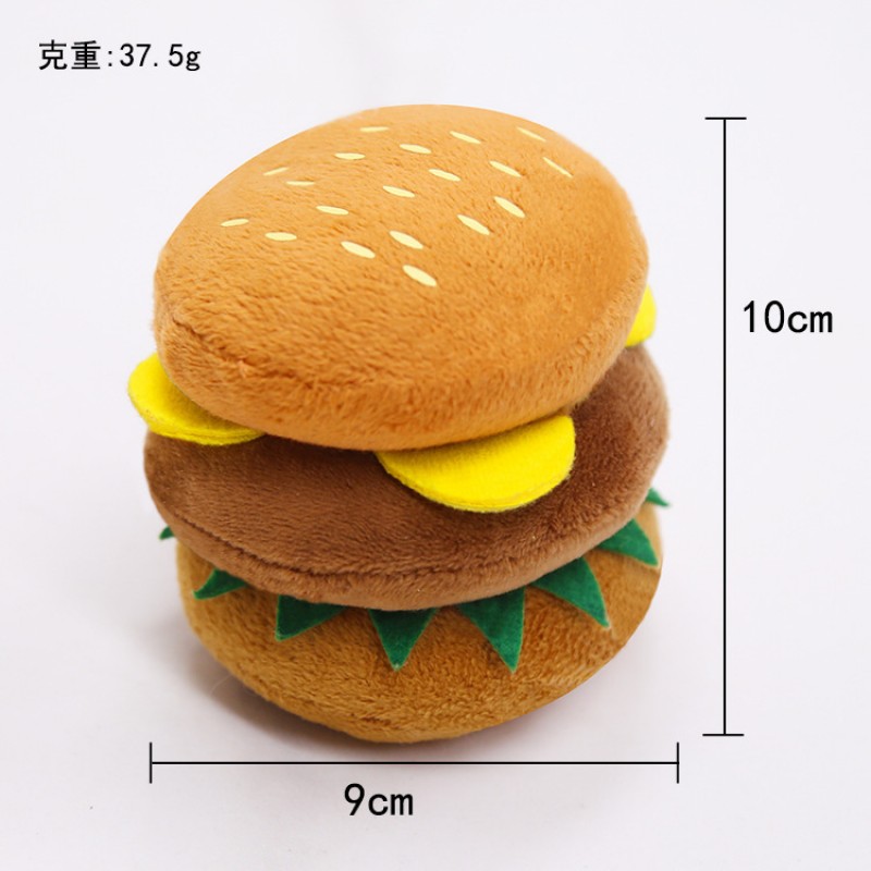 Hamburger Sounding Toy Pet Bite Resistant Plush Toy