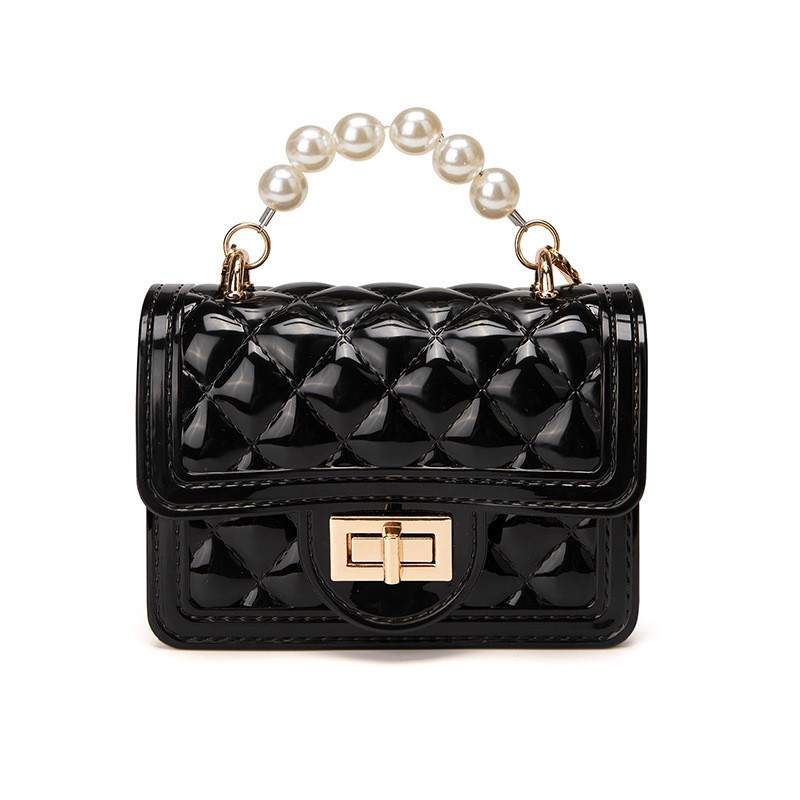 Pearl Black Korean Fashion Handbag