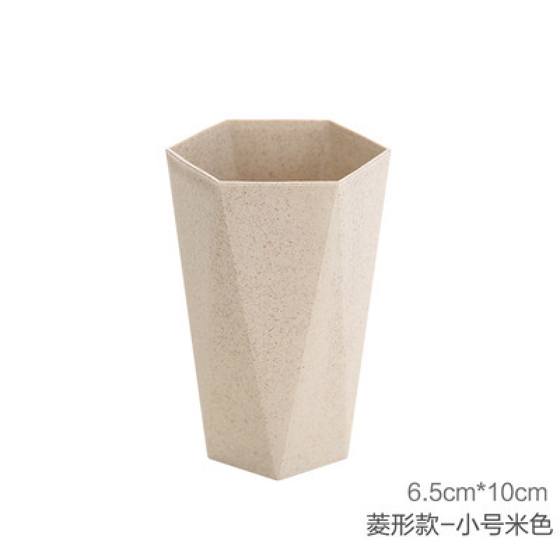 Beige Capacity 201-300Ml Geometric Toothbrush Cup