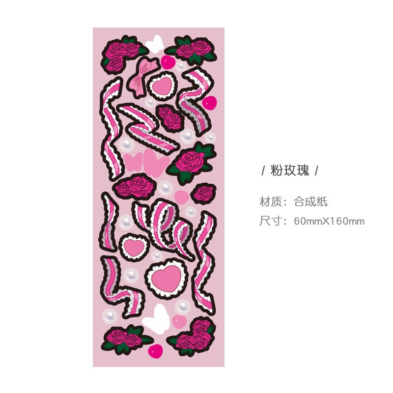 Pink Rose Sticker Sheet