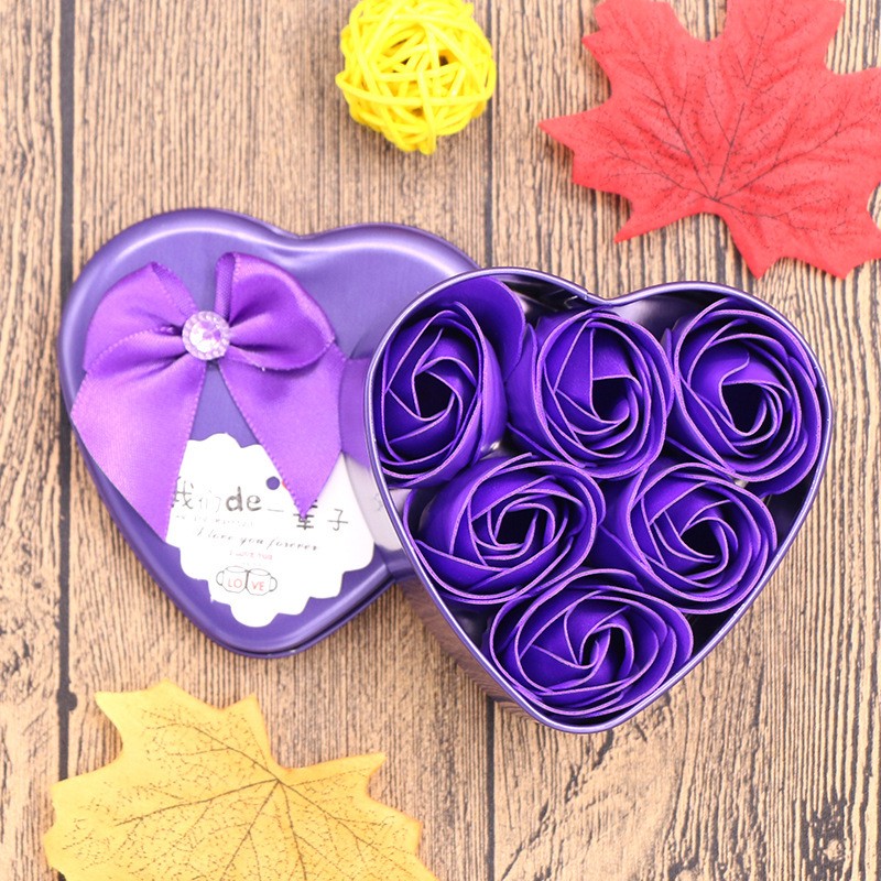 Purple Monochrome Valentines Rose Soap Gift
