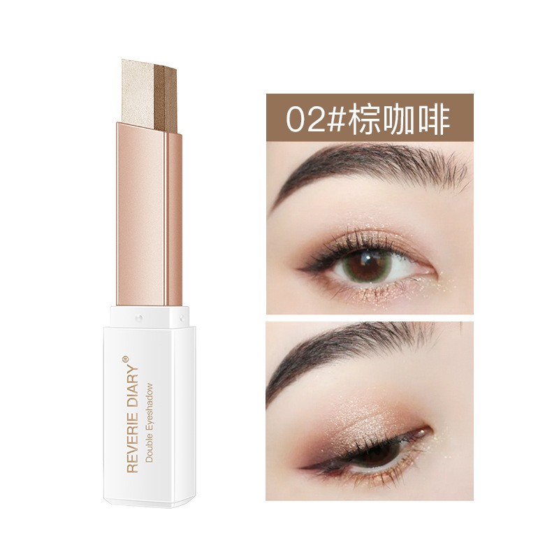 2 x Brown Coffee 2.5G Two Tone Eyeshadow Stick