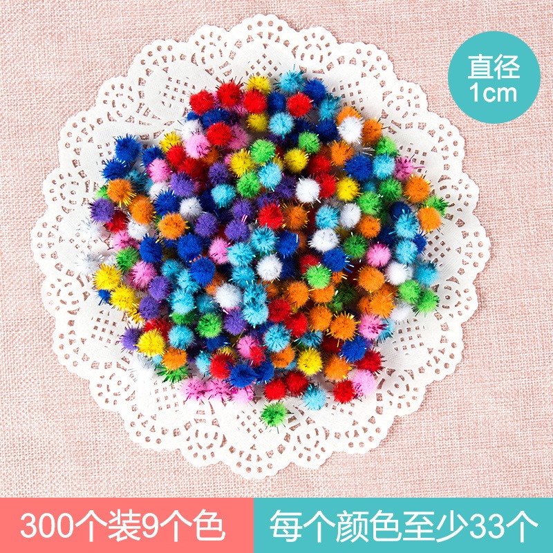1Cm Glitter Ball 9 Colors Mixed 300 Pieces Crafts Pom Pom