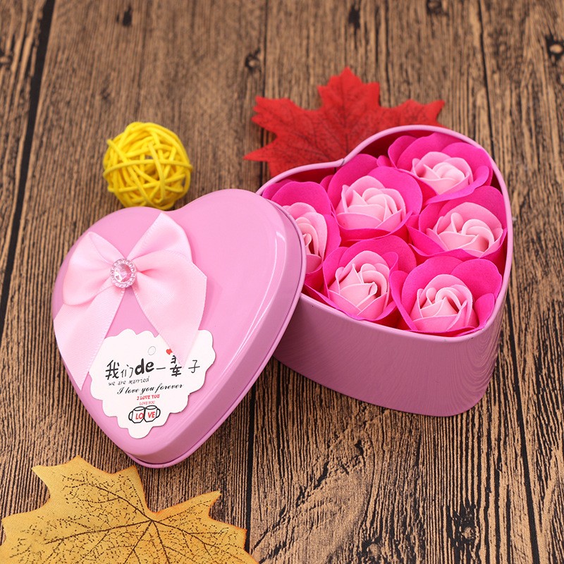Pink Valentines Rose Soap Gift