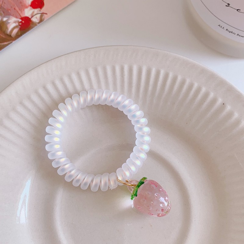 2# Pink Strawberry Hair Ring Hair Accessories Clearance