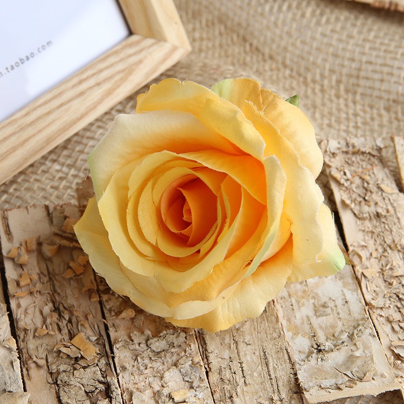 Yellow Artificial Rose Head Clearance