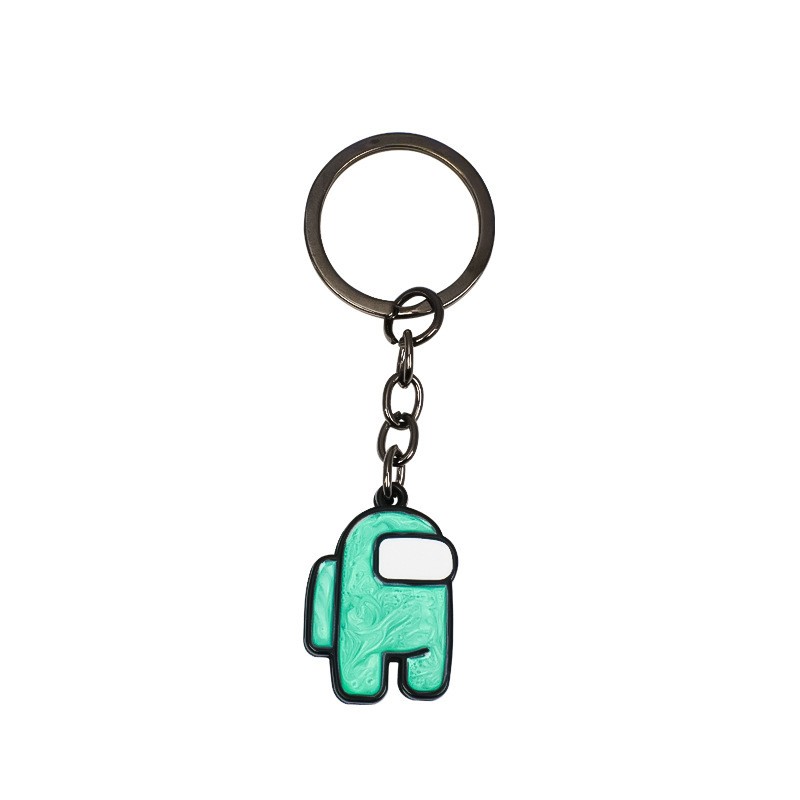 No. 25 Black Ring Texture Grass Green Alloy Keyring