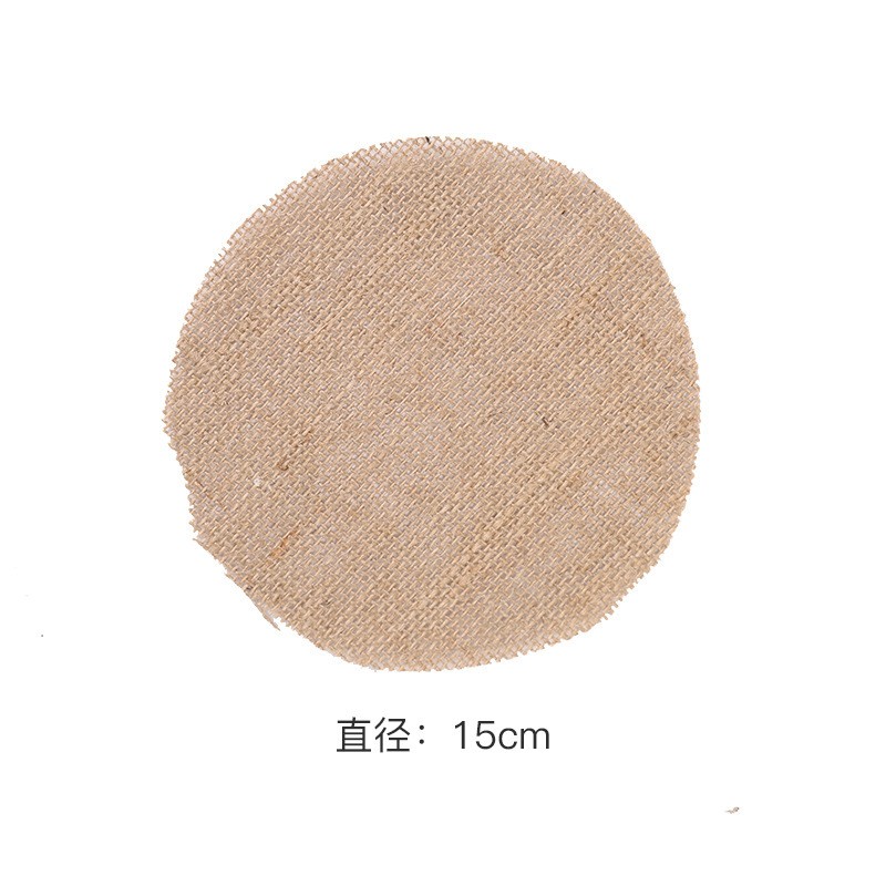 F3-18 Round 15Cm Round Linen Burlap Crafts