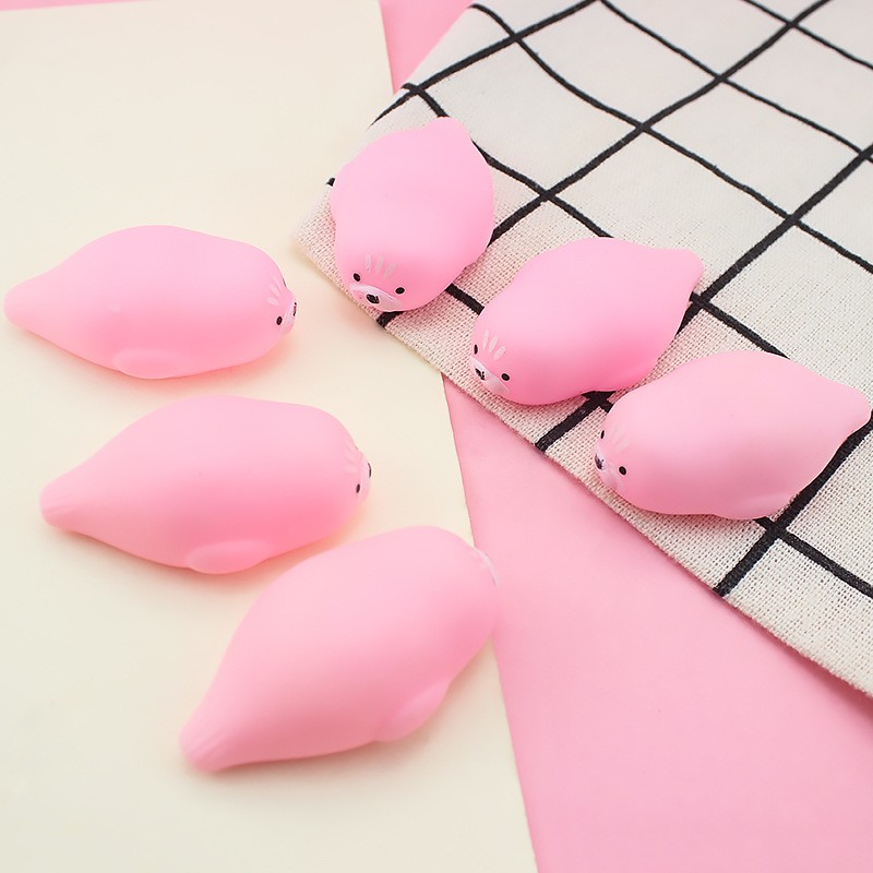 Pink Little Seal Single If You Want A Bagplease Take 50 Pieces Cartoon Toys