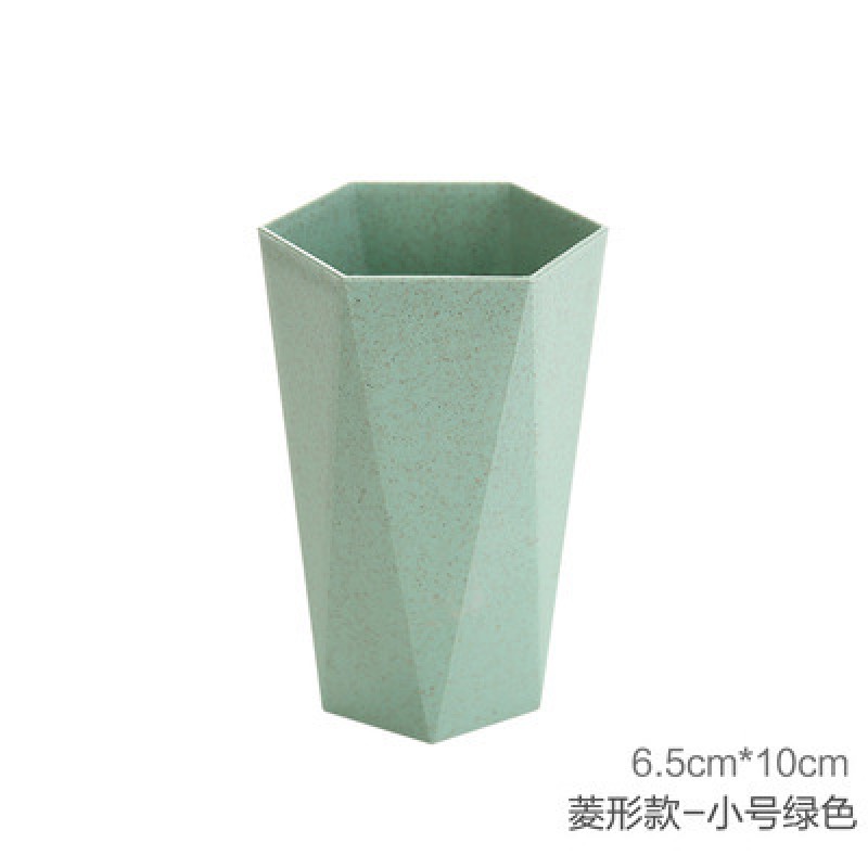 Green Capacity 201-300Ml Geometric Toothbrush Cup