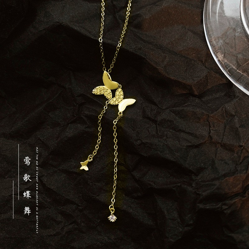 1297# Eagle and Butterfly -Golden Korean style Necklace Clearance