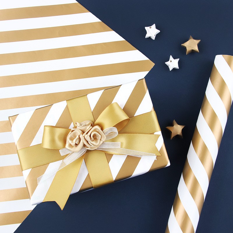 Platinum Diagonal Stripess 50X70Cm Piece Wrapping Paper