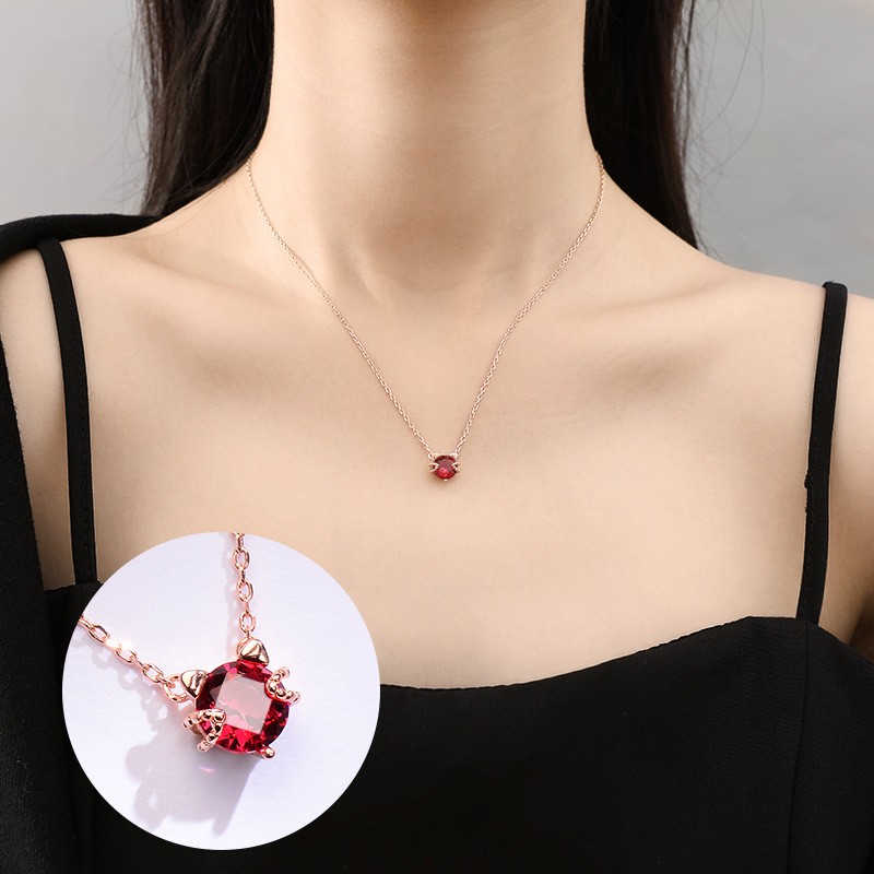 1116# Red kitten Kstyle Necklace Clearance